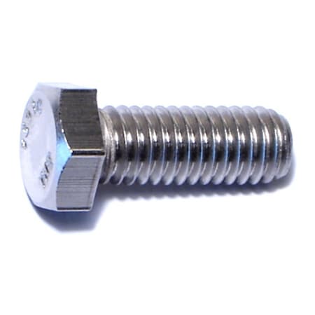 Midwest Fastener 18-8, 3/8"-16 Hex Head Cap Screw, Plain Stainless Steel, 1 in L, 50 PK 50551